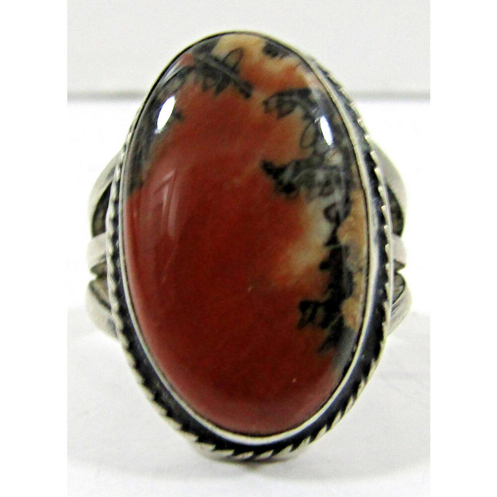 Southwest Tribal Sterling Silver Agate Ring and Matching Earrings - Picture 3 of 16